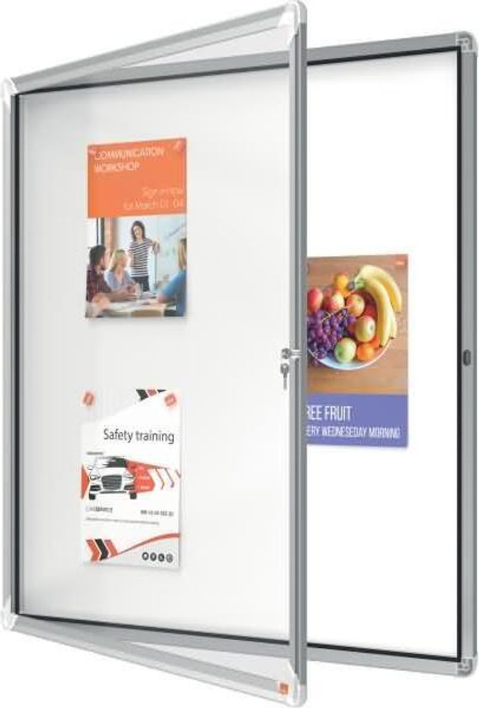 Vitrine d'affichage avec porte rabattable 12x A4 blanc NOBO Image du produit 