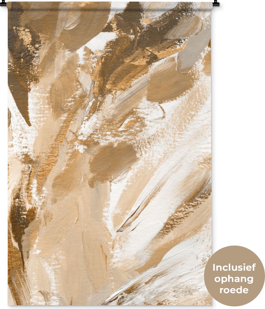 MuchoWow Wandteppich Wandbehang Farbe - Gold - Luxus 120x180 cm Tapisserie Dekoration Wandtuch - Schlafzimmer - Dekorationen für das Haus