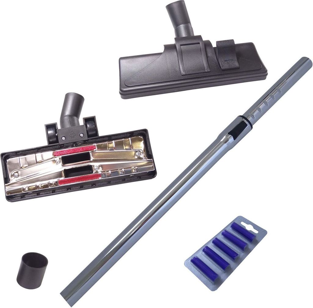 Chrom Staubsauger Teleskoprohr kompatibel für Siemens VS 06 G 2410 Synchropower Power Edition im Set mit Staubsaugerdüse und 5 Duftstäbchen