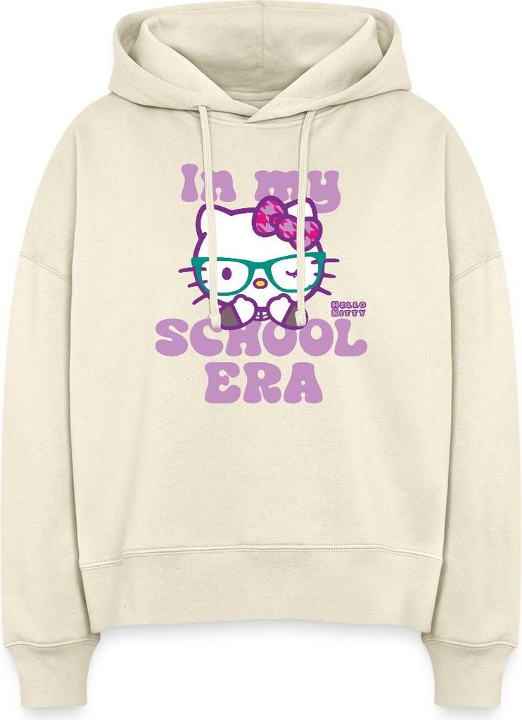 Spreadshirt Hello Kitty Schulkind In My School Era Frauen Boxy Organic Hoodie, S, Natur