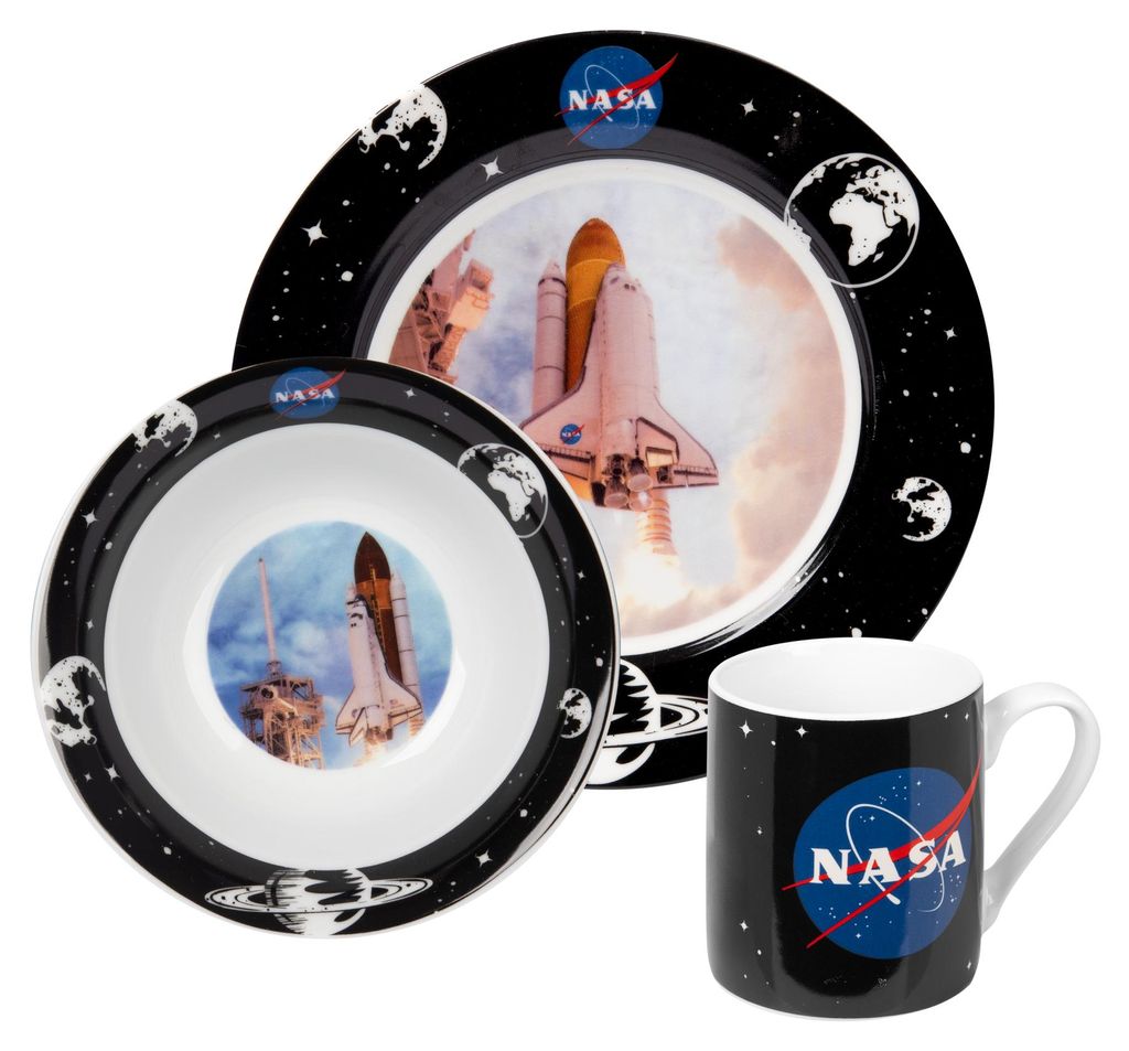 NASA Frühstücksset Rocket - Geschirr Set 3-teilig Teller, Produktbild 
