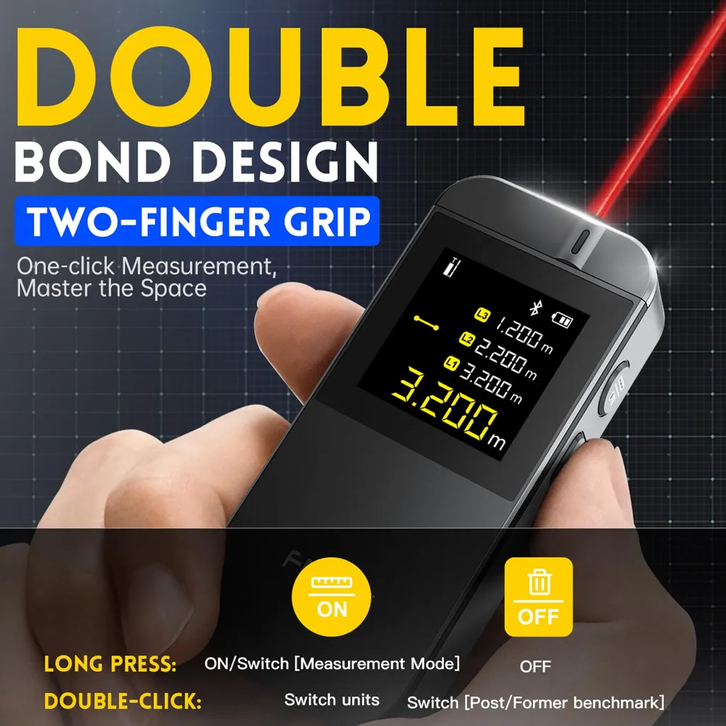 Télémètre laser 40m intelligent avec écran LCD rétroéclairé - Modèle T40 - 5