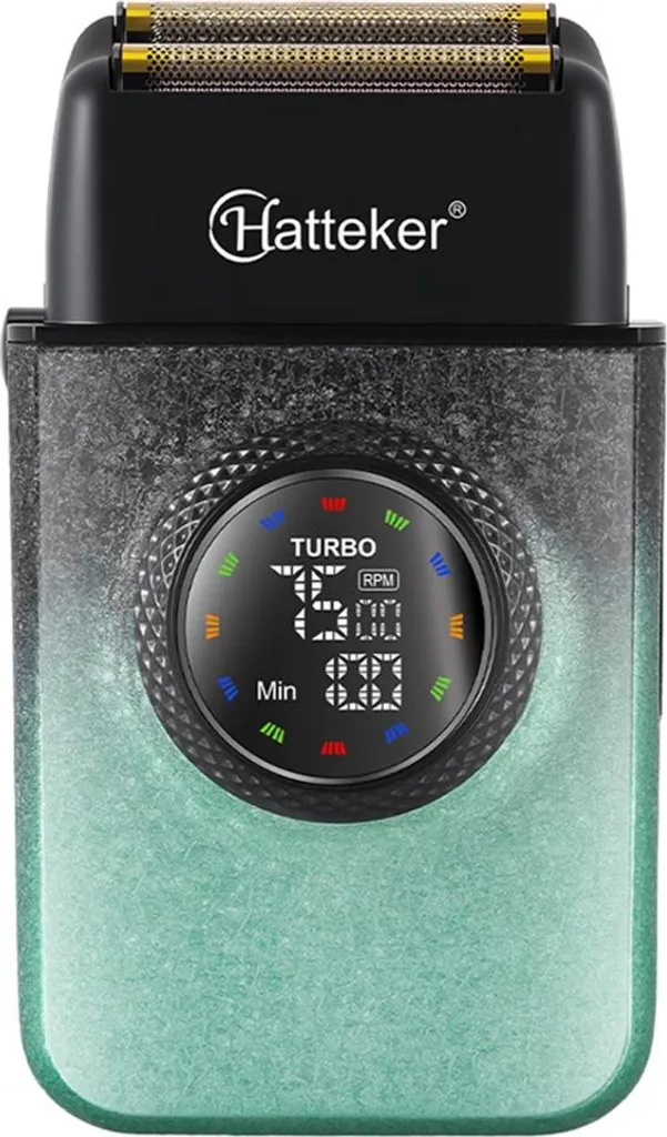 Rasoir Électrique pour Homme Usage Sec et Humide avec Écran LED Intégré Vert