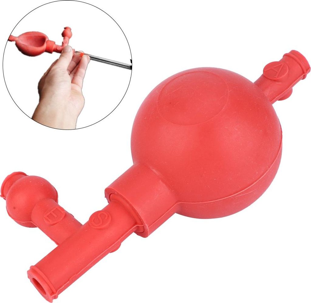 2 Stück Saugballons für quantitative Ohrenreinigung im Labor, 3-Wege-Nagelballon aus Naturkautschuk