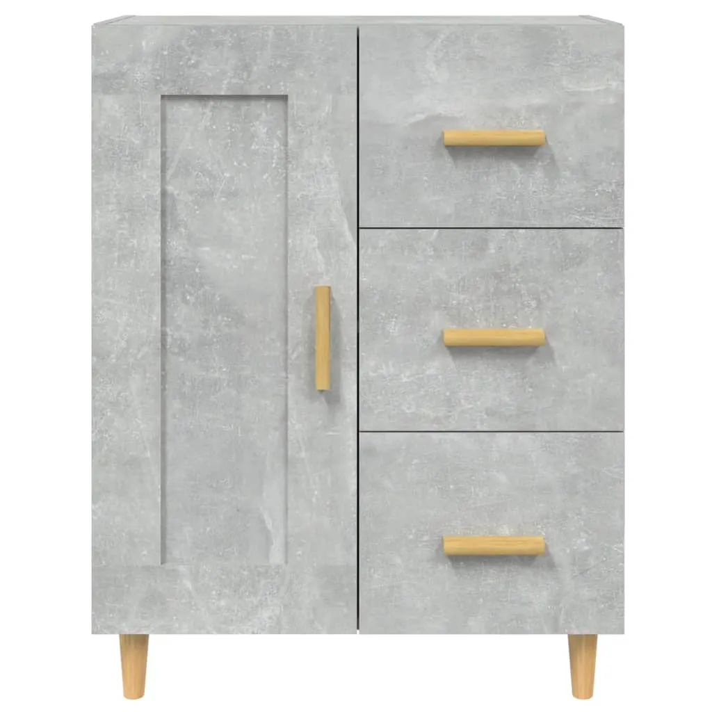 Meuble de rangement 69,5 cm en bois composite gris béton multi-usage - 8