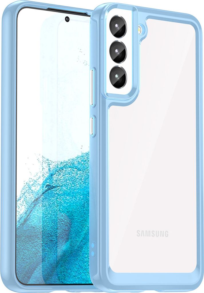Galaxy S23+ Hülle, Klar Rückseite Stoßfeste TPU Silikon Bumper Schutzhülle für Samsung Galaxy S23+ Blau