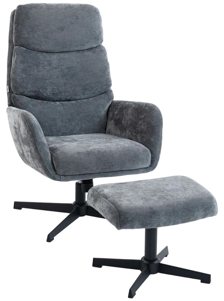 HOMCOM relaxfauteuil met voetenbank, tv-stoel met hoge Productafbeelding 