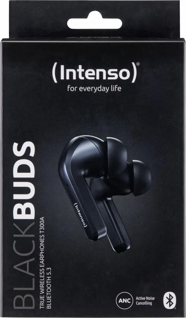 Intenso Black Buds T300A Auricolari Bluetooth 5.3 ANC per Sport