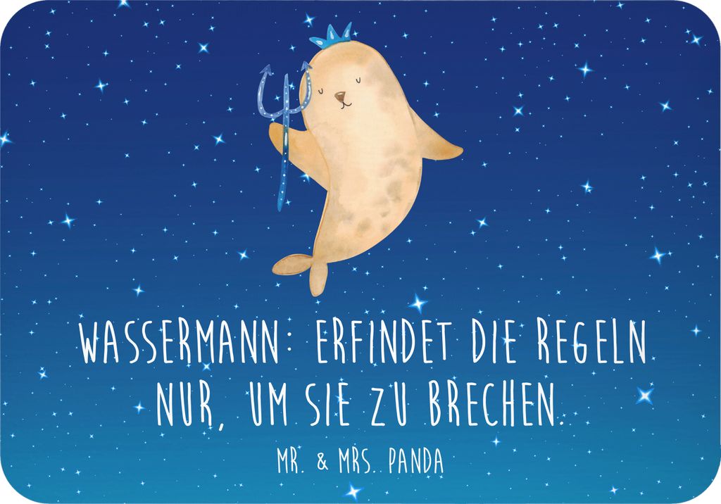 Mr. & Mrs. Panda magnet Wassermann Freigeist - Sternenhimmel Blau - Geschenk, holzmagnet, whiteboardmagnet, Kühlschrankmagnet, Unabhängigkeit, Re...