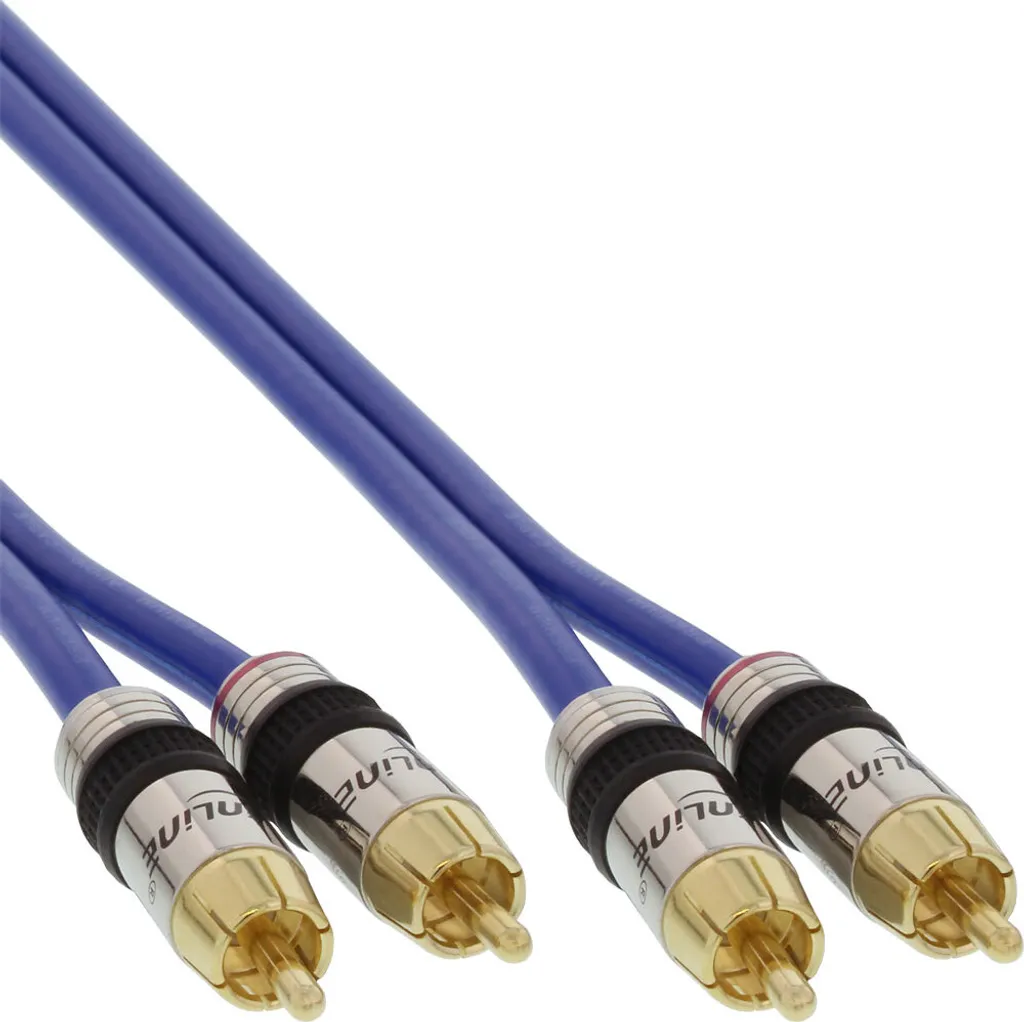 Cavo Audio RCA 25m InLine 89725P Premium - Doppia Schermatura Blu