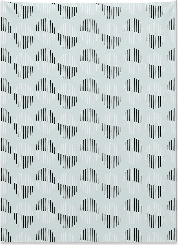 Abakuhaus Hellblau Wandteppich, Gestreifte Stellen Geometrisch aus Weiches Mikrofaser Stoff Kein Verblassen Klare Farben Waschbar, 110 x 150 cm, He...