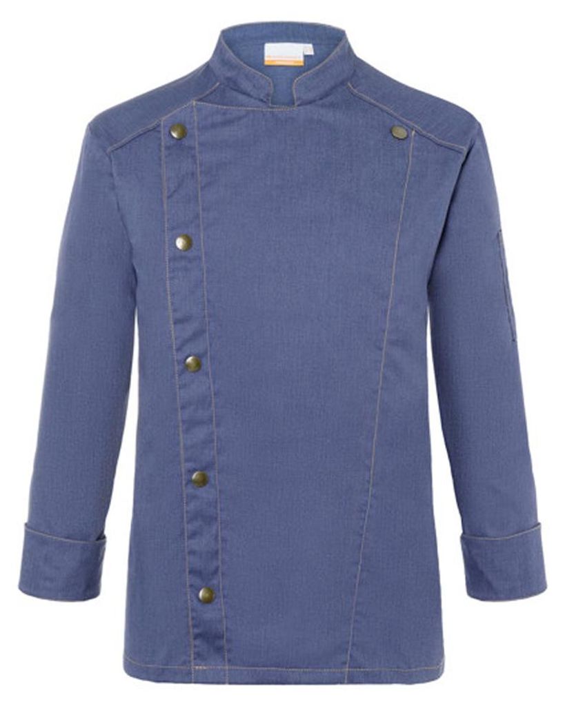 Karlowsky - Kochjacke für Herren/Damen Unisex, Jeans Style Naht LT6173 (58,5cm) (Graublau)