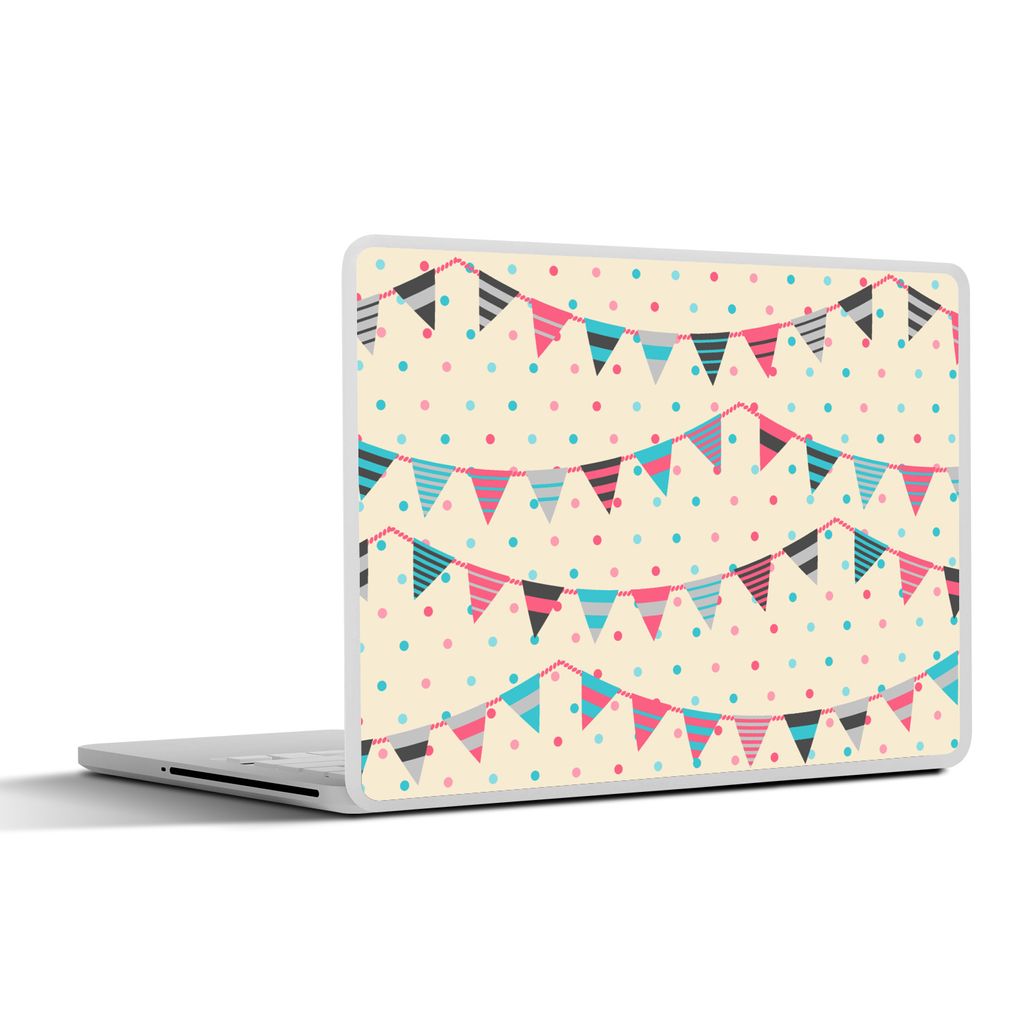 MuchoWow Laptop Aufkleber Sticker Cover Girlanden - Muster - Pastell 32.5x23.5 cm - Sticker für Laptop - Selbstklebend