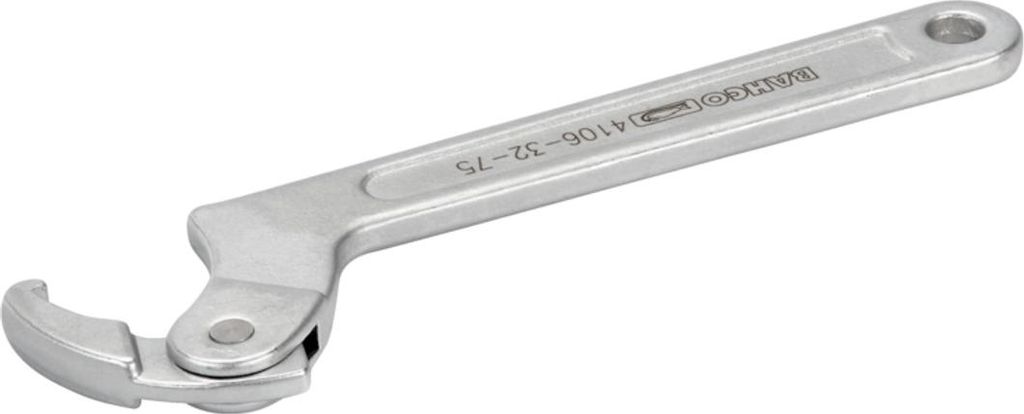 Bahco Verstellbarer Stift-Hakenschlüssel, 32 bis 75 mm, mit Chrom-Beschichtung, 203 mm, Gelenkkopf