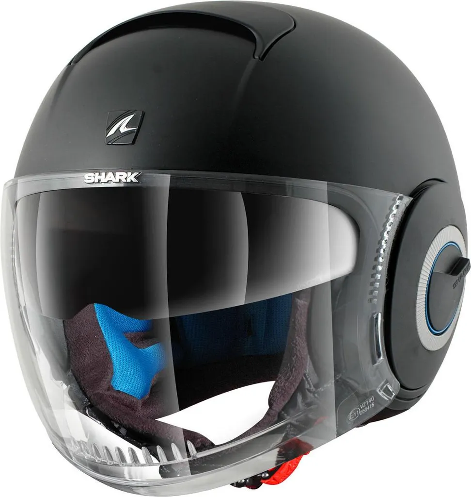 Casque Shark Nano Noir XS avec Visière Long Trip et Écran Solaire Interne