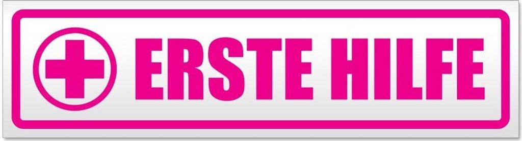 Kiwistar Erste Hilfe Magnetschild Schild magnetisch - 45cm Pink - Magnetfolie für Auto PKW Kfz