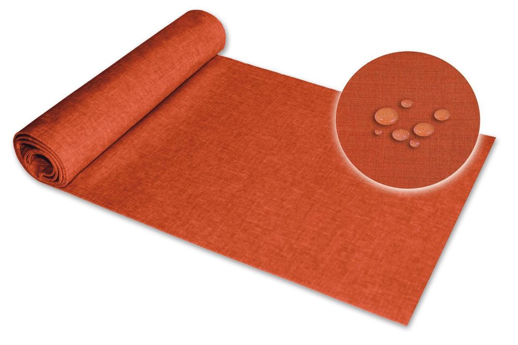 Tischläufer 40x140 cm terracotta Leinenoptik beschichtet Produktbild 