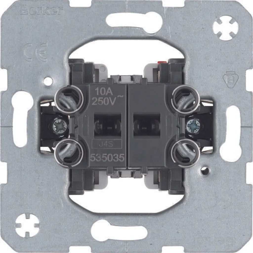 Bouton-poussoir pour commande double Berker 535035 borne commune NO