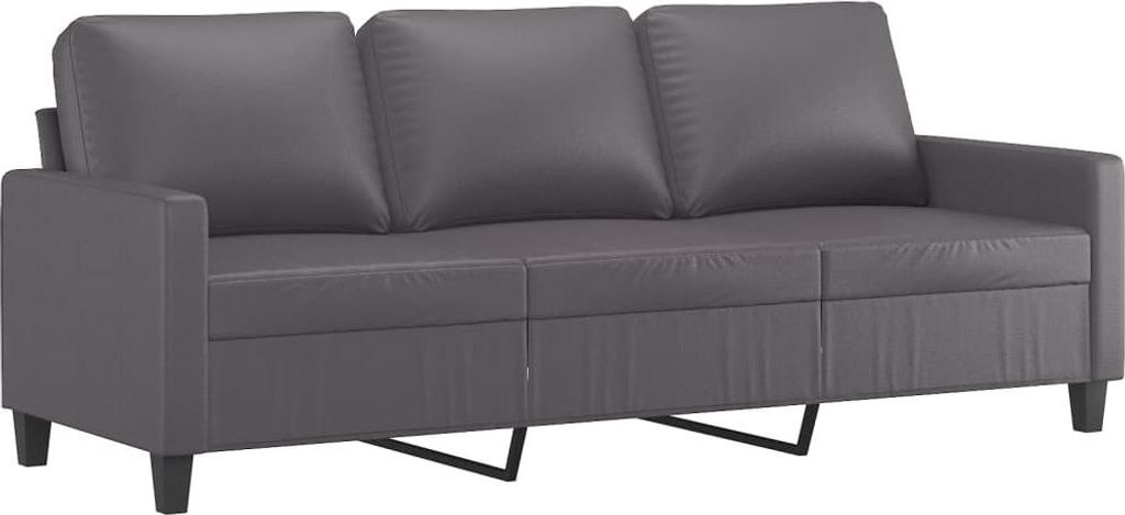 vidaXL 3-Sitzer-Sofa Grau 180 cm Kunstleder