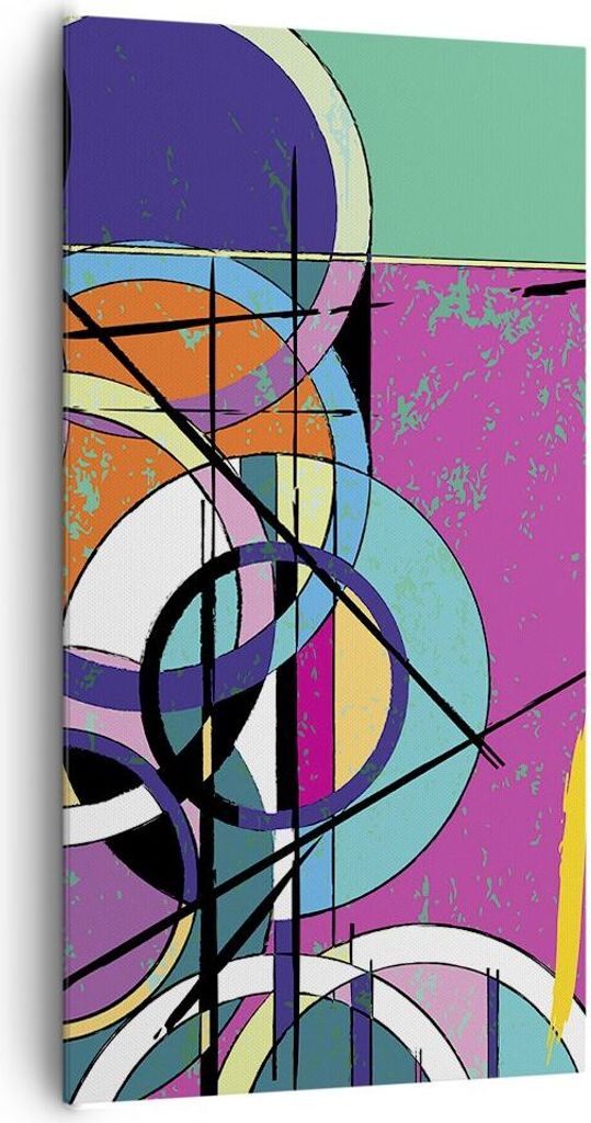 Bild auf Leinwand - Leinwandbild - Abstraktion modern - 65x120cm - Wand Bild - Wanddeko - Leinwanddruck - Bilder - Kunstdruck - Wanddekoration - Le...