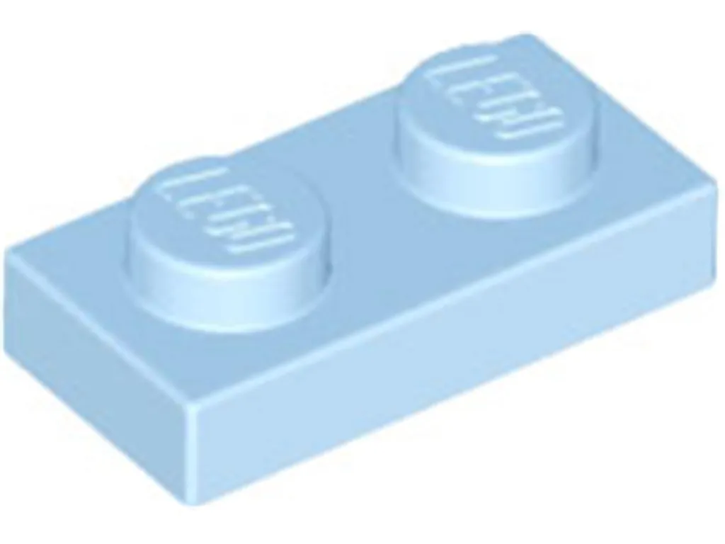 Lego 3023 Lot de 250 Plaques 1x2 Bleu Clair - Pièces Bright Light Blue