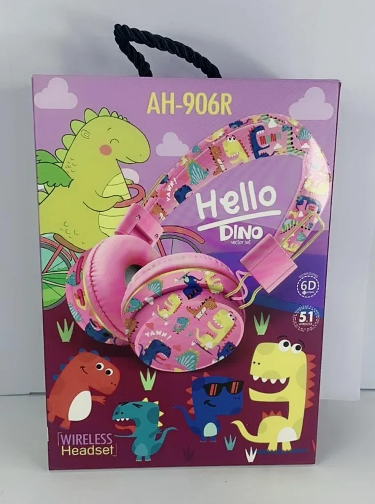 Cuffie Dinosauro Wireless per Bambini: Audio Sicuro 85dB e Bluetooth 5.3 - 3