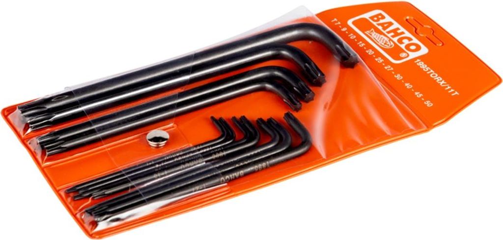 Bahco Langer TX-Winkelschraubendreher-Satz, phosphatiert, T7-T50 - 11-tlg.