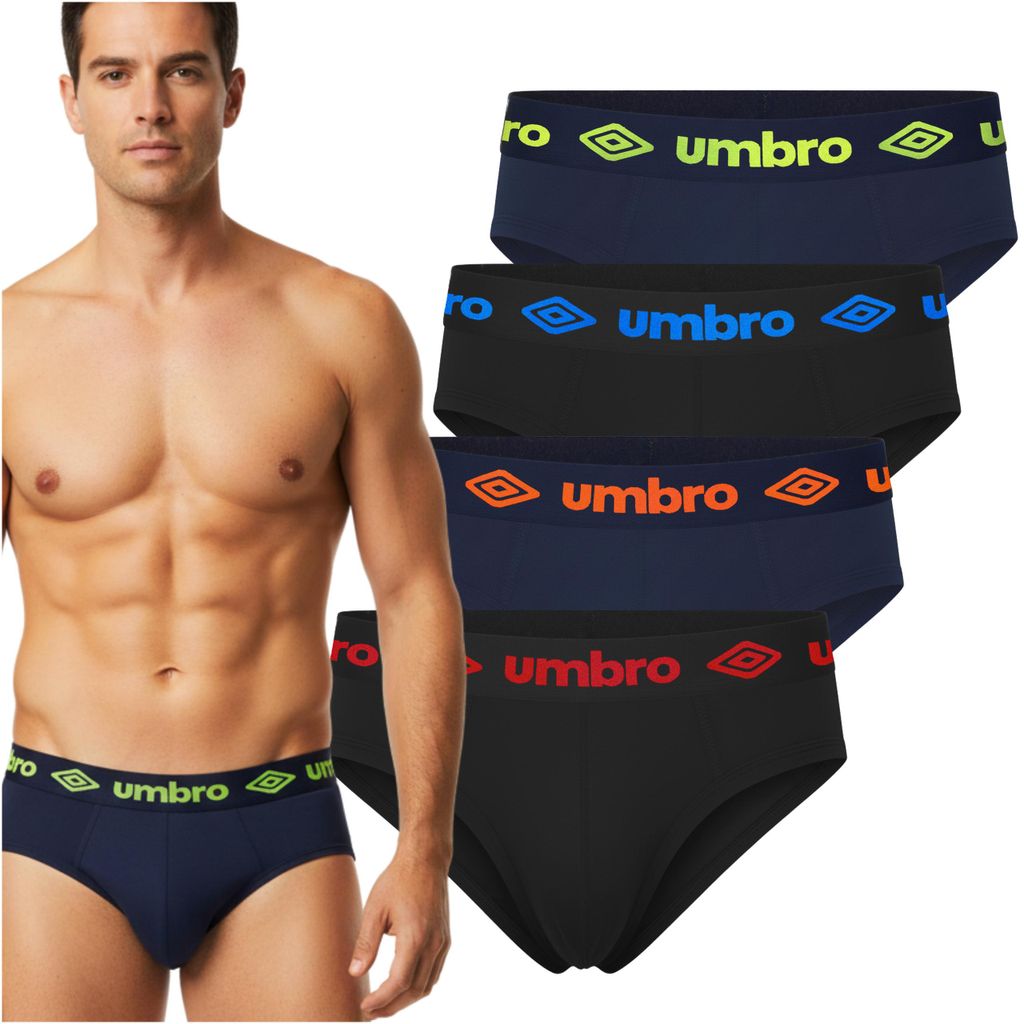 UMBRO Slip da Uomo in Cotone 4 Pezzi Intimo Uomo Mix Immagine del prodotto 