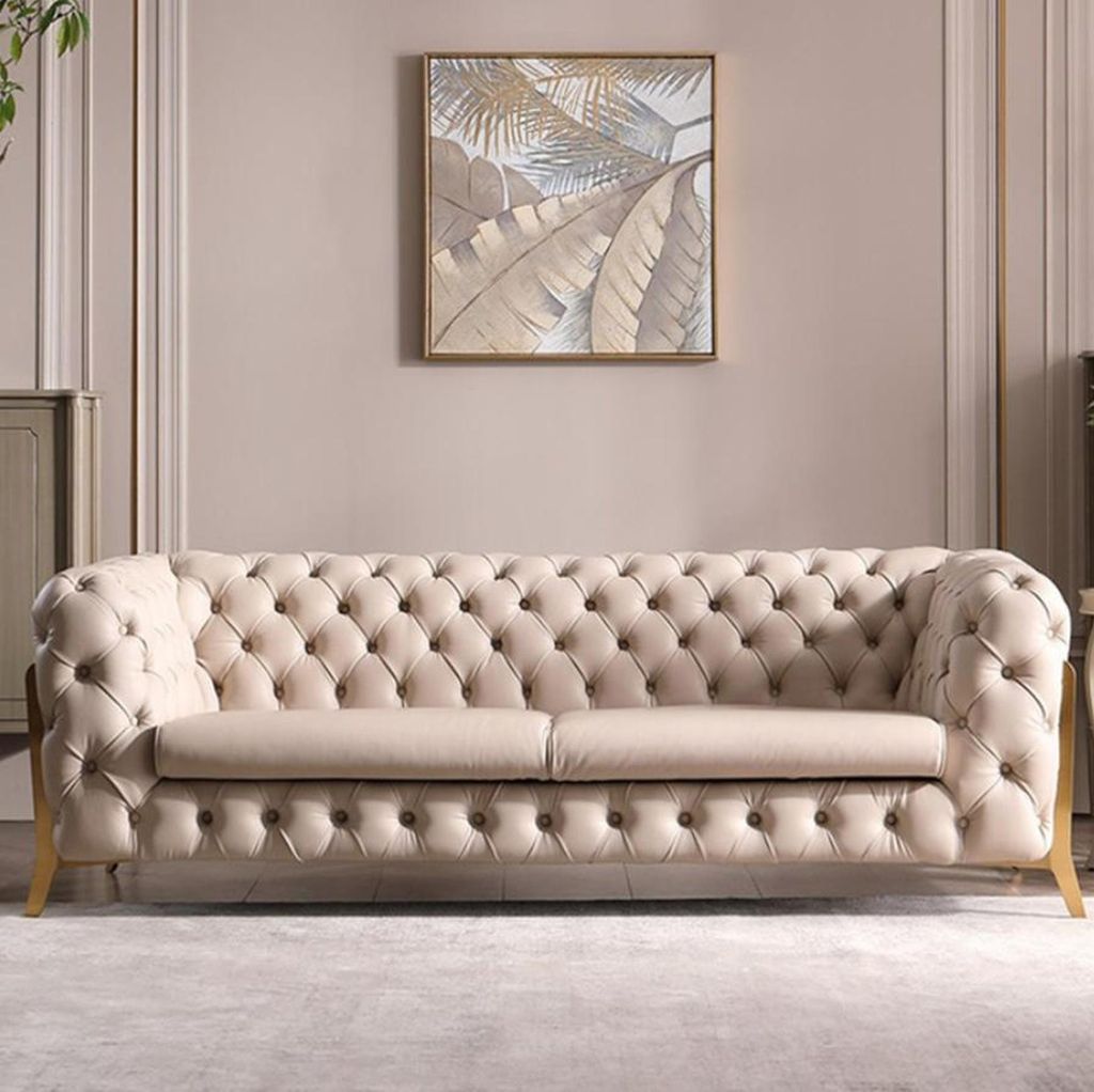 Kunstleder 3 Sitzer Sofa Wohnlandschaft Relax Sitz Design Produktbild 