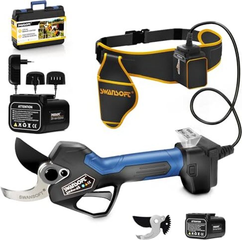 Swansoft Battery Paning -Schere, 45 mm 1150 W Gartenschere Teleskop -Läder - leistungsstarke elektrische präzise Baumschneidung, Rosenschnitte We...