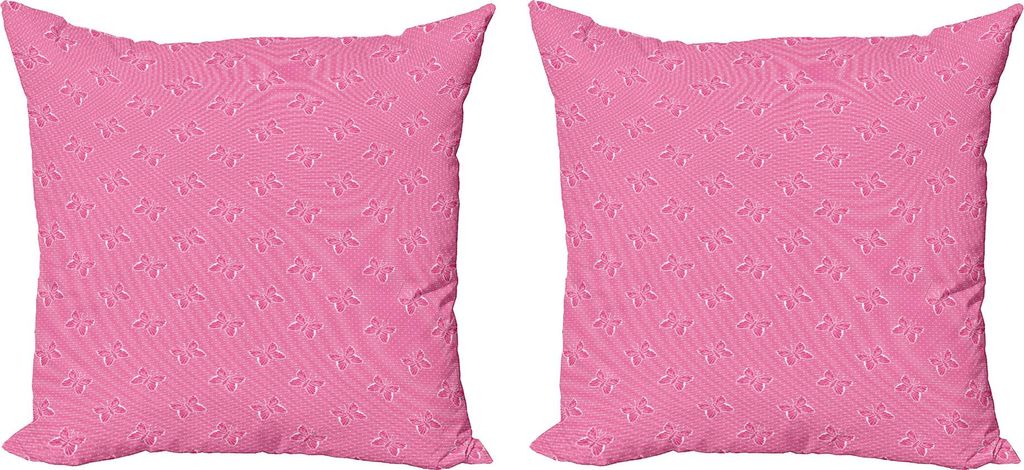 ABAKUHAUS Rosa Tupfen Kissenbezug Set (2Stück), Spots und Schmetterlinge Gepunktete Design Romantische Weinlese-Braut Theme, 40 x 40 cm, Pale Fuch...