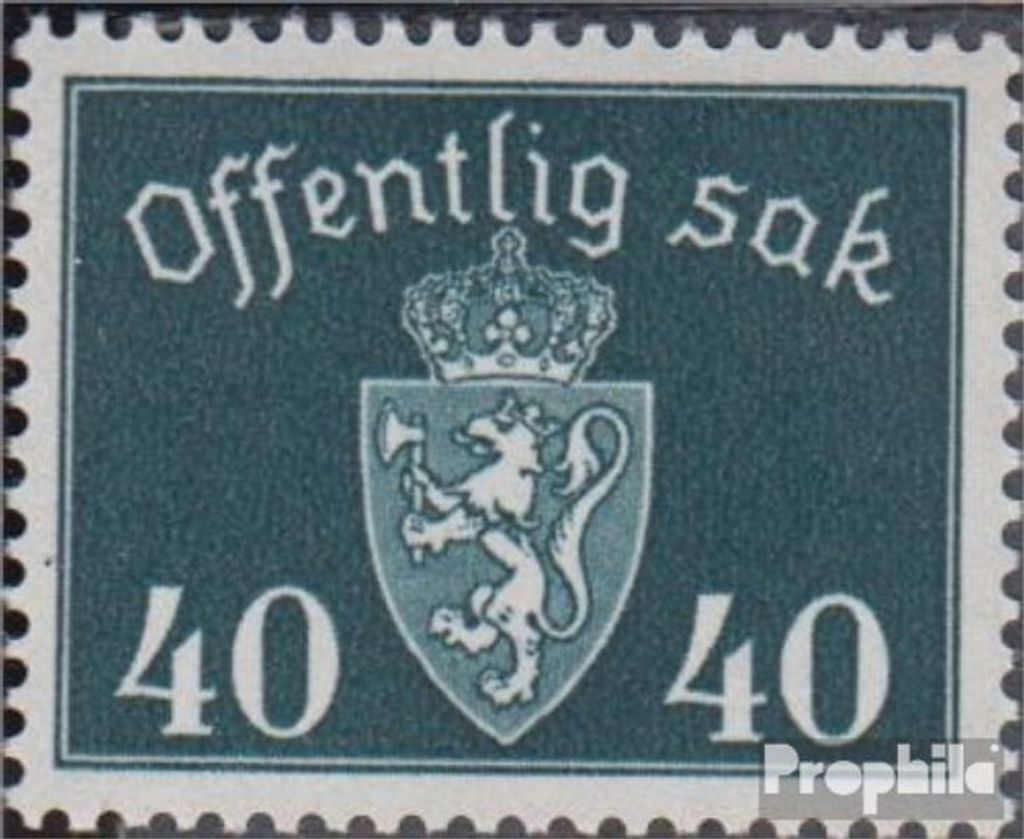 Briefmarken Norwegen 1939 Mi D41 postfrisch Dienstmarken Wappen