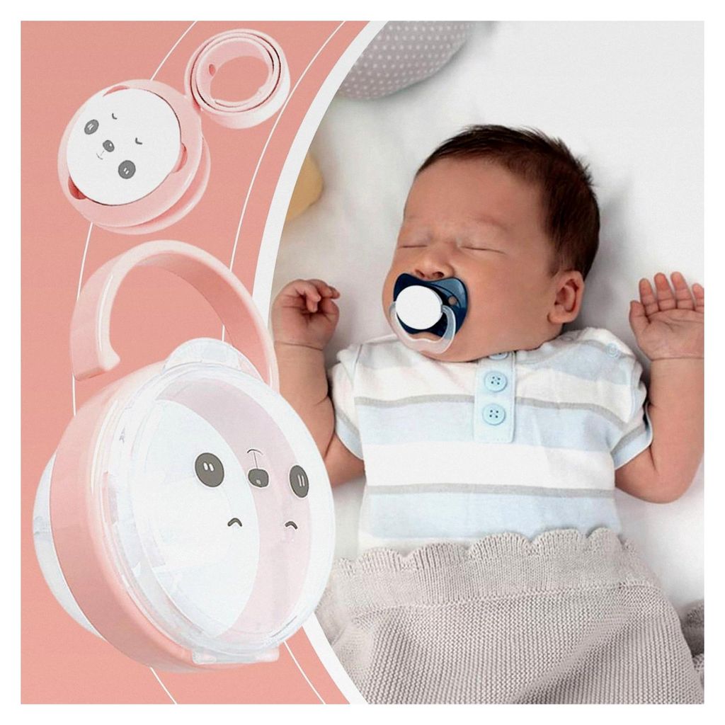 Schnullerhalter für Babys - Praktisches Set mit Staubschutzdeckel | Tragbares Babyzubehör für Reisen und Outdoor-Aktivitäten