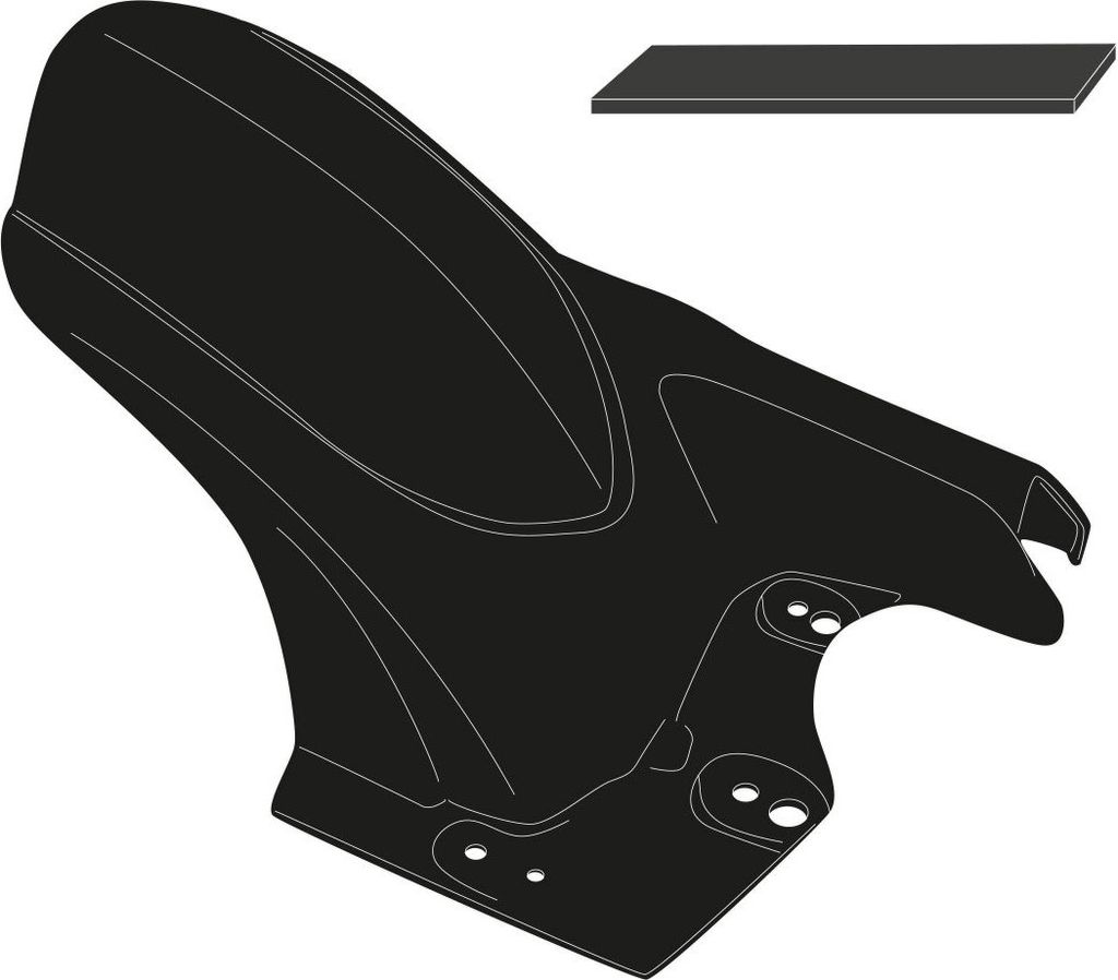 KAPPA KMG3118 kotflügel hinten Kettenabdeckung Schwarz ABS