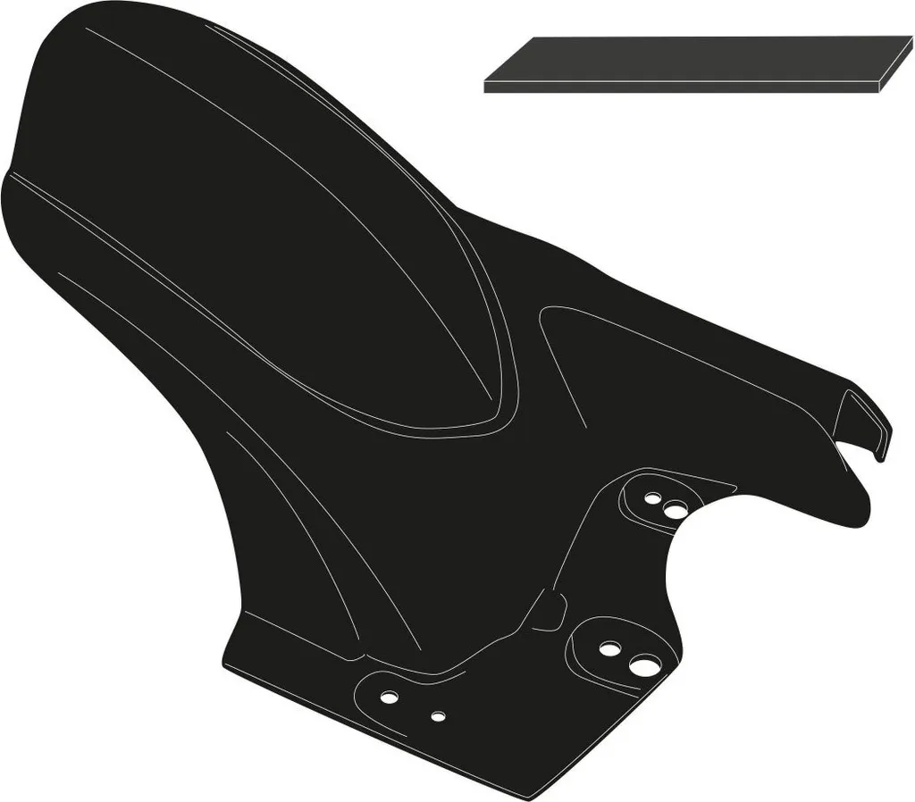 Garde-boue Arrière avec Carter de Chaîne KAPPA KMG3118 en ABS Noir Mat