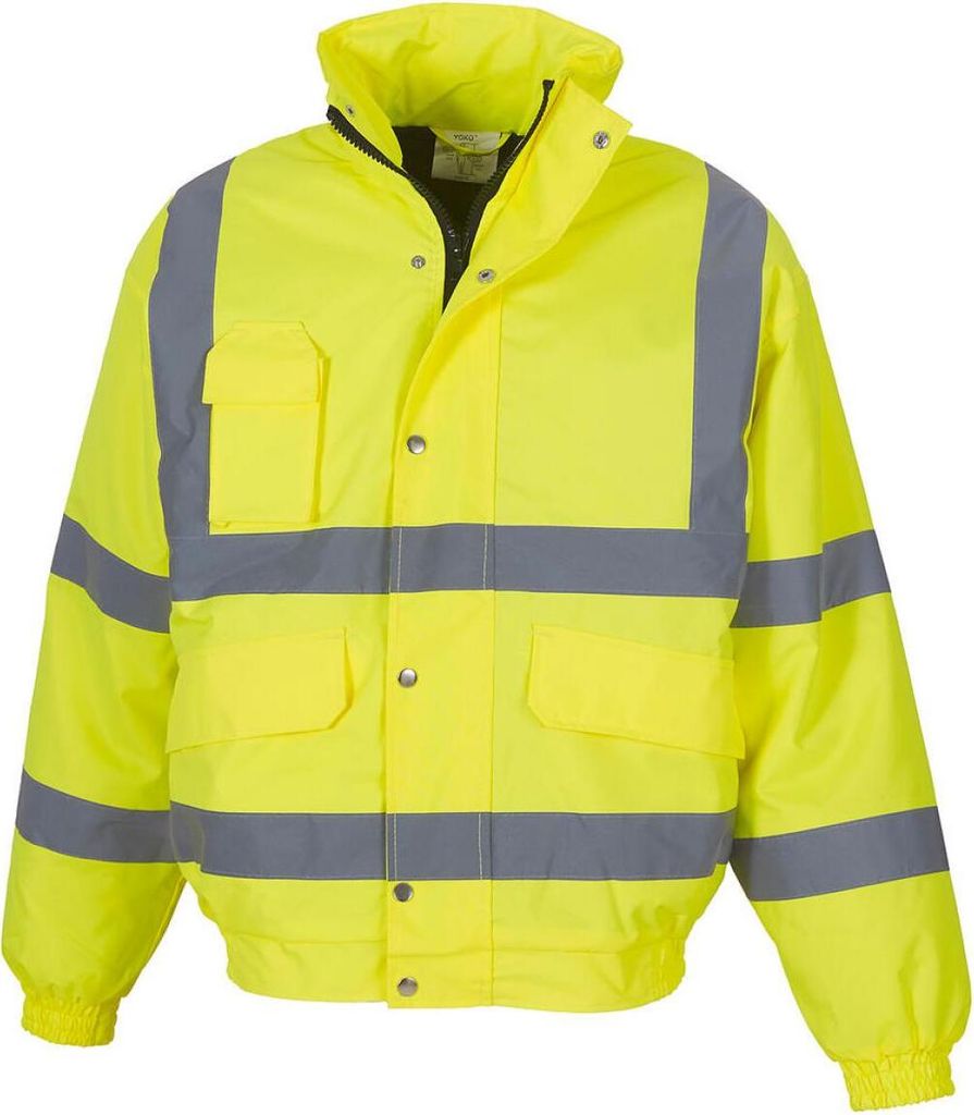YOKO HVP211 | HiVis Fluo Bomber Jacke - Sicherheitsjacke - Farbe: Fluo Yellow - Größe: S