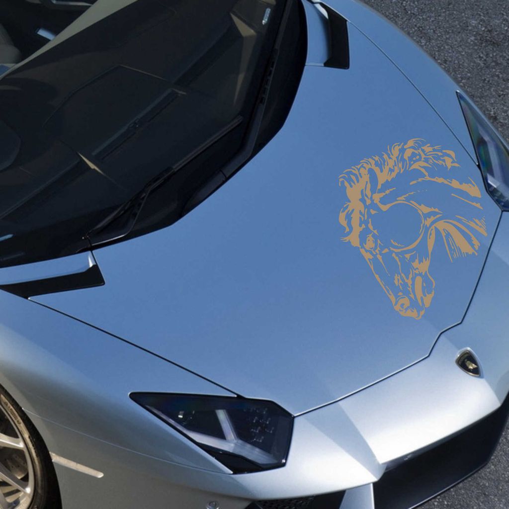 Aufkleber - Autoaufkleber "Pferdekopf" 40cm x 43cm braun - Produktbild 