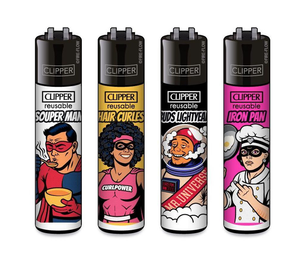 Clipper Feuerzeuge 4er Set Everyday Heroes