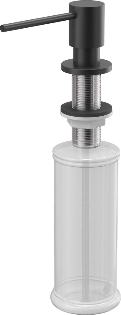 QUADRON Seifenspender LORI SteelQ Einbau Küche, Spülmittelspender Küche, Farbe: Mattschwarz (Pure Carbon), Seifenspender für Spülbecken mit 500ML