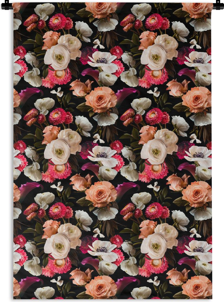 MuchoWow Wandteppich Wandbehang Blumen - Muster - Pastell 120x180 cm Tapisserie Dekoration Wandtuch - Schlafzimmer - Dekorationen für das Haus