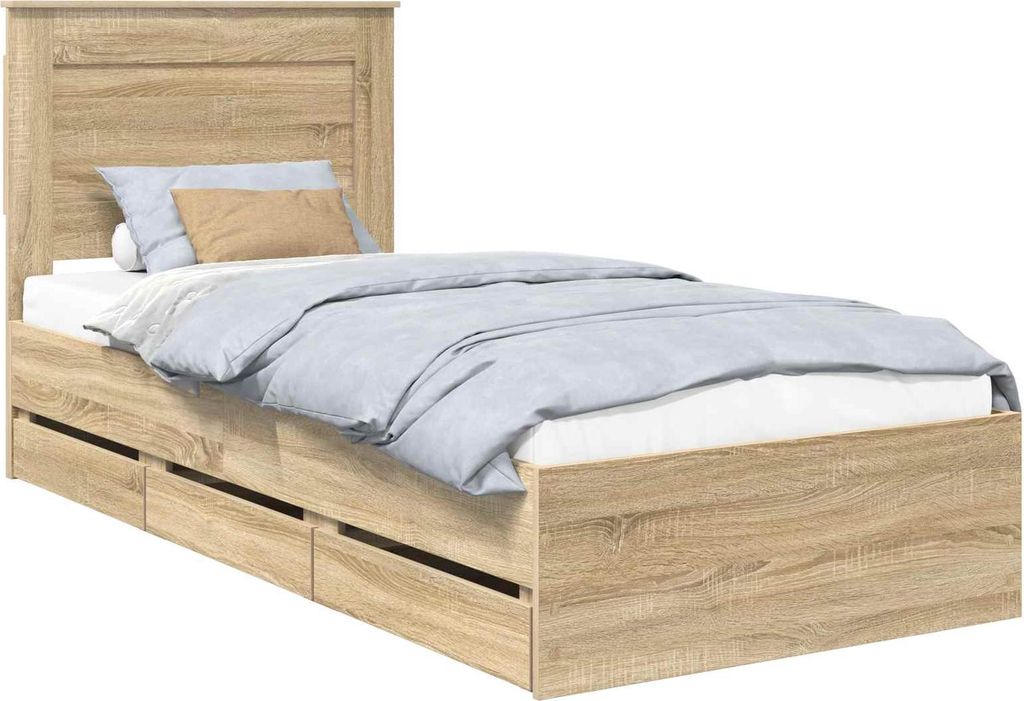 vidaXL Bettrahmen Sonoma-Eiche 100 x 200 cm Ingenieurs Holz