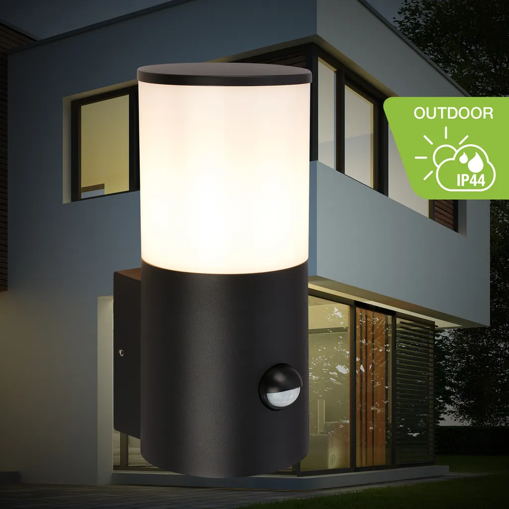 Applique LED Murale Anti-Eclaboussures avec Détecteur pour Façade