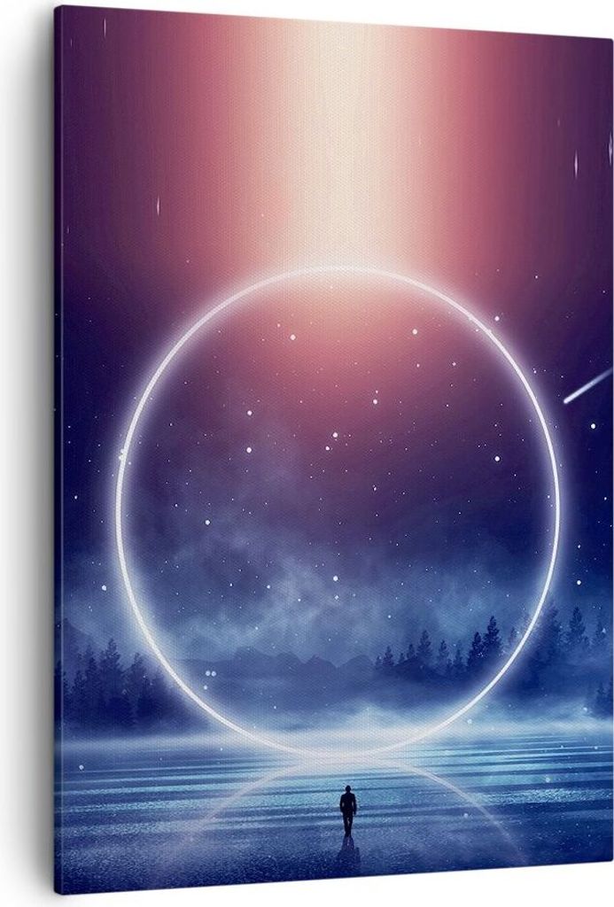 Bild auf Leinwand - Leinwandbild - Einteilig - Fantasie Ring Kosmos - 50x70cm - Wand Bild - Wanddeko - Wandbilder - Leinwanddruck - Wanddekoration ...