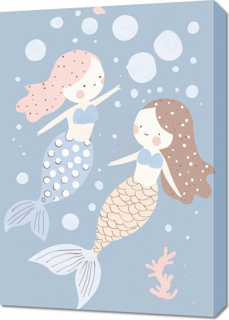 Bild 50x70cm Muster für Kinder, Mädchen und Jungen - Meerjungfrauen