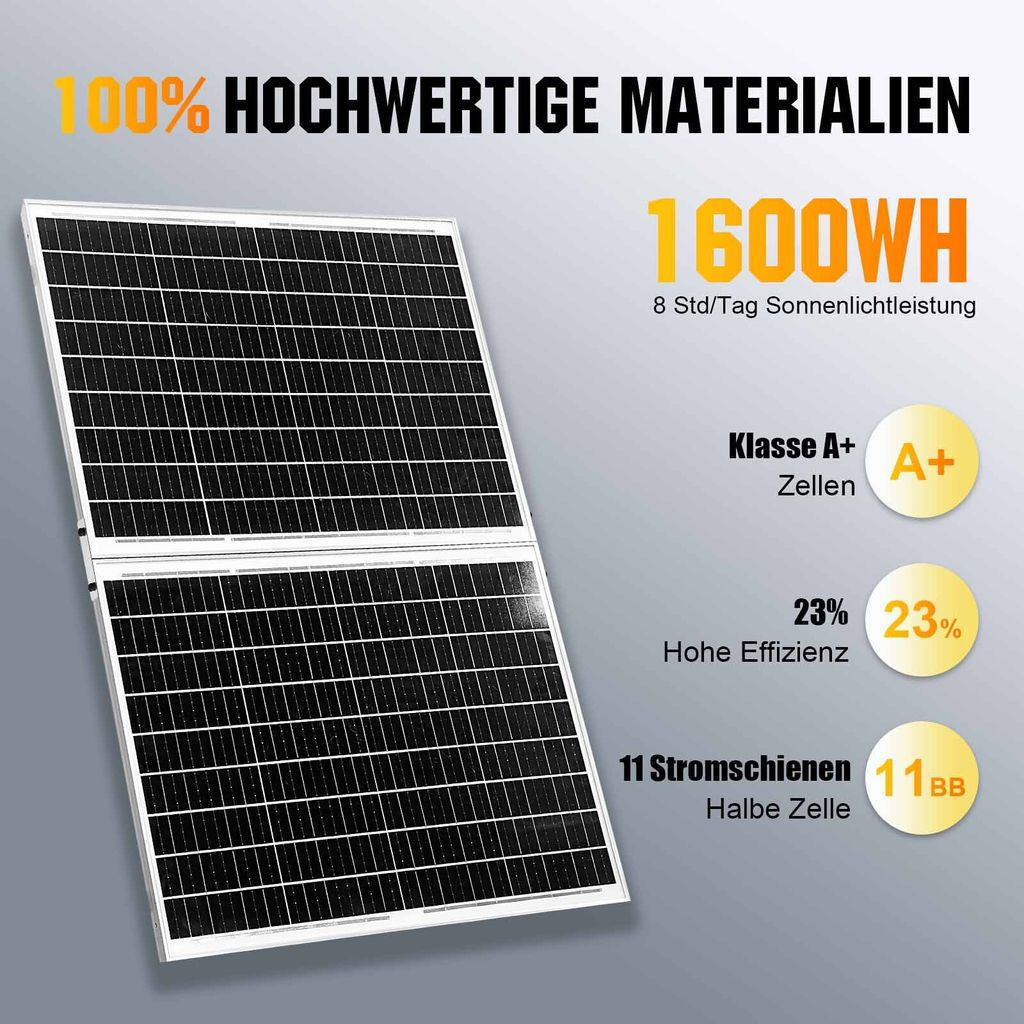 Solarpanel Kit 400W 18V Monokristallin mit 40A Ladegerät Produktbild 8