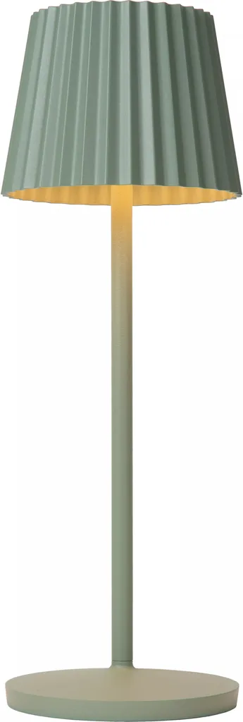 Lampe de table LED Justine verte Lucide 2W 120lm rechargeable IP54