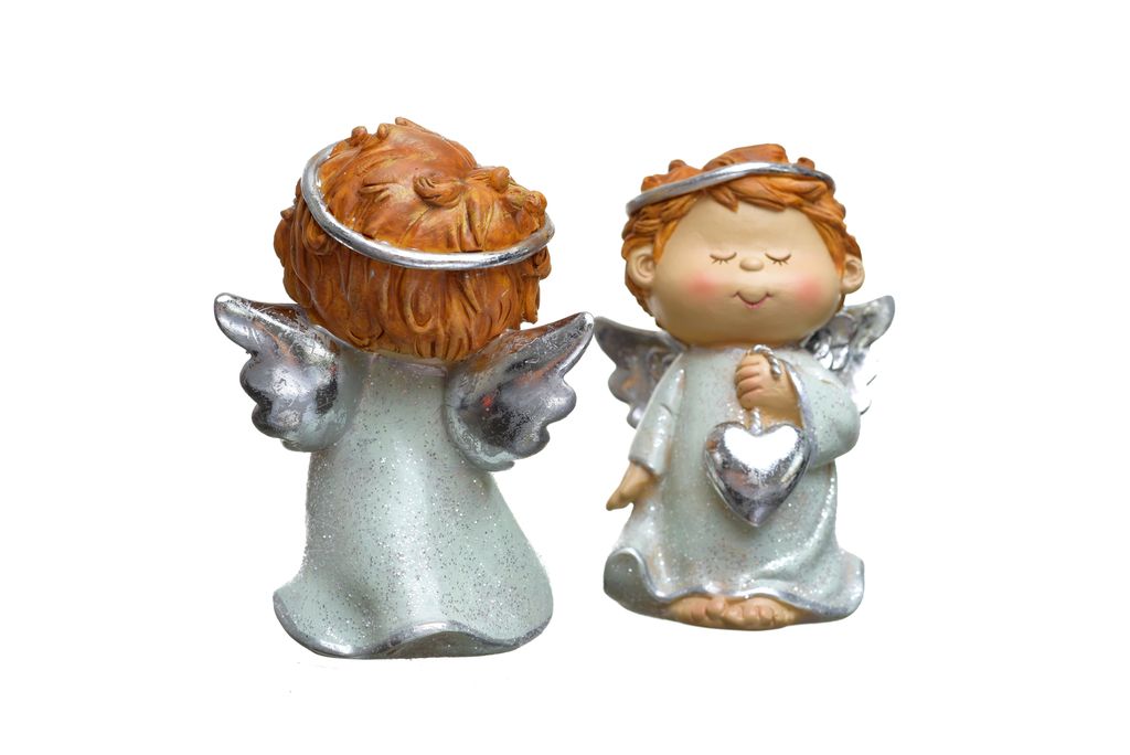 Keramik Engel Weihnachtsdeko 2er Set, | Engelfiguren