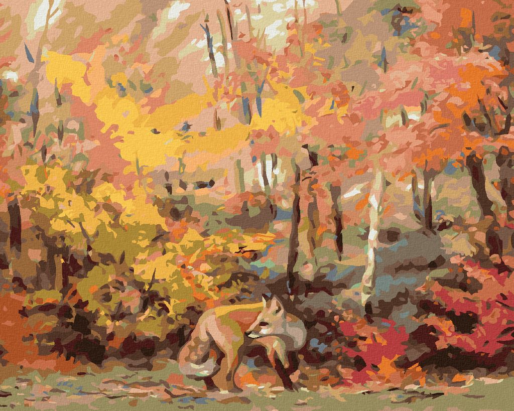 Zuty - Malen nach Zahlen - FUCHS IM WALD (D. RUSTY RUST), 40x50 cm, mit Keilrahmen (bereits gespannt)