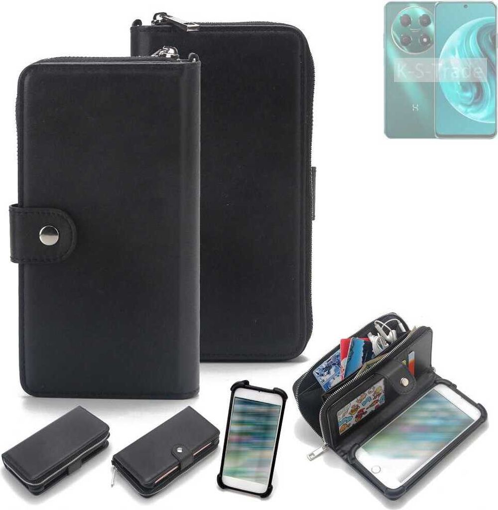 K-S-Trade 2in1 Handyhülle Schutzhülle kompatibel mit Wiko Hi Enjoy 70 Pro 5G & Portemonnee Cover Handy Hülle Case Etui Geldbörse Wallet Bookstyle