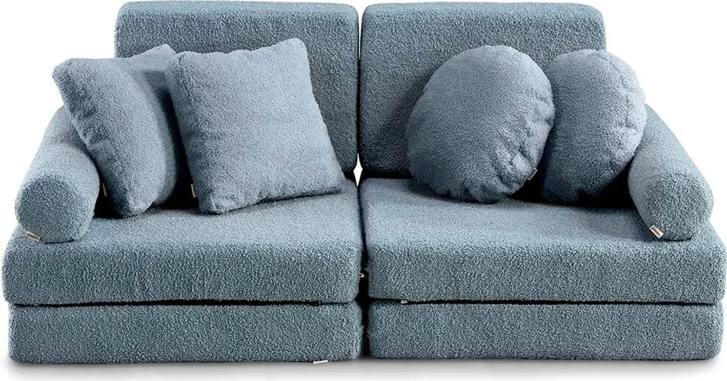 Canapé pour enfants bleu idéal pour coin lecture et sieste - Pliable